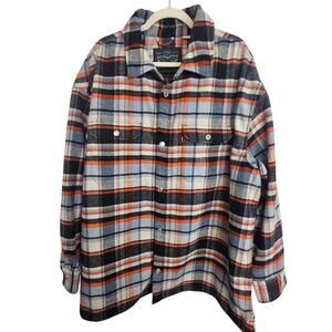 Levis Mens Portola Chore Coat Wool Trucker Jacket Plaid Heavyweight Size XL